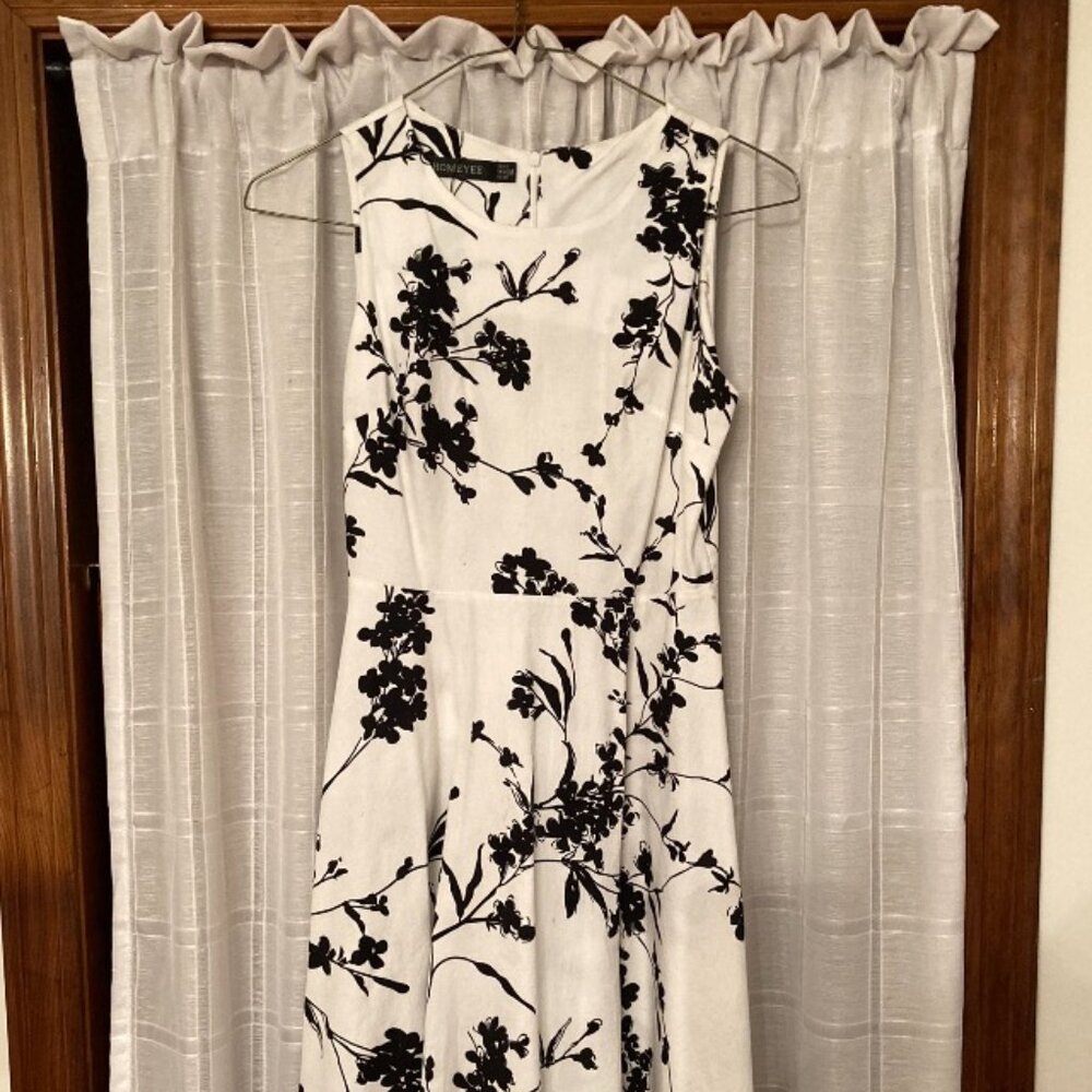 HOMEYEE Summer Thin Strap Dress floral abstract Size 6